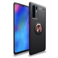 Miniatyrbillede 5 af 10: Huawei P30 Pro - Skyddande Stilrent Skal med Ringhållare Svart/Svart
