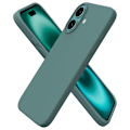 Pikkukuva 4 / 11: iPhone 16 Plus - Silikonskal med Perfekt Passform Mörkgrön