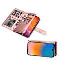 Miniatyrbillede 4 af 11: iPhone 15 Pro Max - Stilrent Plånboksfodral med Magnetlås Roséguld