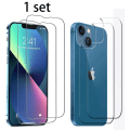 Pikkukuva 3 / 11: 2-Pack iPhone 14 Plus Fram- & Baksida Skärmskydd 0,3mm Transparent