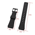 Pikkukuva 3 / 8: Universalt Svart Resin Armband 12-22mm för Herr/Dam Klocka Svart 14mm