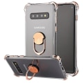 Pikkukuva 1 / 11: Samsung Galaxy S10 Plus - Stötdämpande Skal med Ringhållare Guld