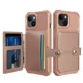Elegant plånboksfodral i lyxigt PU-läder för iPhone 15 Roséguld