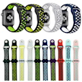 Miniatyrbild 4 av 11: Apple Watch 4 - 40mm - HUTECH Stilrena Silikonarmband Blå/Vit M