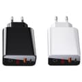 Miniatyrbillede 1 af 11: Effektfull Type-C USB Väggadapter BASEUS Vit Vit