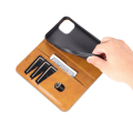 Miniatyrbild 9 av 11: iPhone 15 - Plånboksfodral 3-kortfack i Läder Svart