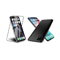 Miniatyrbild 3 av 11: iPhone 11 - Mattbehandlat Skyddsskal & 2.5-D Skärmskydd Svart