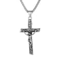 Kors Jesus Rostfritt Stål Halsband Silver