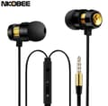 NKOBEE JTX In-ear Hörlurar (Mic In-lineControl) Original Guld