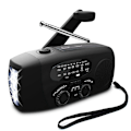 Miniatyrbillede 2 af 4: Smart Vevradio (Nödradio) Solcell LED ficklampa Powerbank Svart