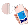 Miniatyrbild 9 av 11: iPhone 16E - Stötsäkert Silikonskal med Kortfack Transparent