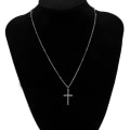 Miniatyrbild 11 av 11: Bekvämt Hög Kvalitet Kors Halsband Silver