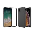 Miniatyrbilde 1 av 11: iPhone XS Max - Mattbehandlat Skyddsskal med Skärmskydd Svart