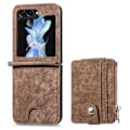 Miniatyrbillede 1 af 11: Galaxy Z Flip 5 5G - 2 i 1 Pungetui med kortholder Brun