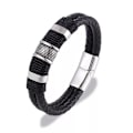 Miniatyrbilde 9 av 11: Virkat Konstläder Hög Kvalitets Armband Svart 19CM