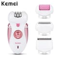 Multifunktionell 4 in 1 Epilator Rakapparat Kemei KM-2530 Rosa