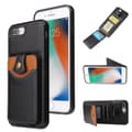 iPhone 7 Plus - Praktiskt Skal med Korthållare Svart