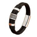 Miniatyrbild 10 av 11: Virkat Konstläder Hög Kvalitets Armband Silver 19CM