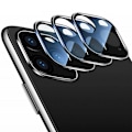 Miniatyrbillede 5 af 11: iPhone 11 Pro Max Kameralinsskydd i Härdat glas + Metalram Silver