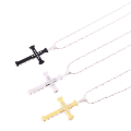 Miniatyrbillede 5 af 11: Stilrent Kors Halsband Silver