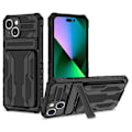 Miniatyrbillede 6 af 11: iPhone 15 Militärklassat Wallet Fodral - Skydd och Kortfack i Ett Rosa