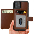 Miniatyrbillede 8 af 11: iPhone 11 Pro Max - Praktiskt Skyddsskal med Kortfack Orange Orange