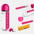 Miniatyrbillede 4 af 11: 2-i-1 600ml Vattenflaska med 7-facks Medicinbox Blå