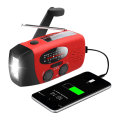 Miniatyrbilde 1 av 11: Smart Vevradio (Nödradio) Solcell Ficklampa Powerbank Red