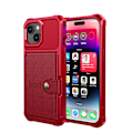 Miniatyrbillede 1 af 11: Elegant plånboksfodral i lyxigt PU-läder för iPhone 15 Plus Red