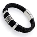 Miniatyrbild 5 av 11: Virkat Konstläder Hög Kvalitets Armband Silver 21CM