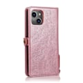 Miniatyrbillede 11 af 11: iPhone 15 -  Lyxigt Läder Plånboksfodral med Silikonskal och Korthållare Roséguld