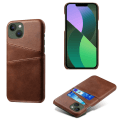Miniatyrbilde 1 av 11: iPhone 15 Plus - Slimmat PU-läderfodral med 2-kortfack Brun