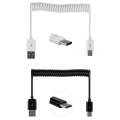 Miniatyrbild 2 av 11: USB till Type-C Fjäder Laddningskabel Vit