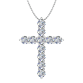 Miniatyrbild 6 av 7: Exklusivt Kors Halsband Hög Kvalitet Silver