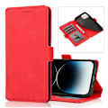 Miniatyrbillede 9 af 11: iPhone 15 Plus - Elegant Flip Wallet Skinnfodral Red
