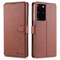 Miniatyrbild 1 av 11: Samsung Galaxy S21 Ultra - Plånboksfodral (YAZUNSHI) Brun