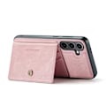 Miniatyrbillede 1 af 11: Læderpung med magnetisk holder til Galaxy S24 Pink gold