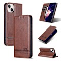 Pikkukuva 8 / 11: iPhone 15 plus - Plånboksfodral 3-kortfack i Läder Dark brown