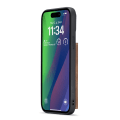 Miniatyrbild 10 av 11: iPhone 15 Plus - Läderplånboksfodral med magnetiskt hållare Grön