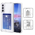 Miniatyrbild 2 av 11: Praktiskt Stötdämpande Skal med Korthållare för Samsung Galaxy S23 FE Transparent