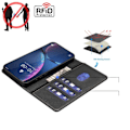 Miniatyrbilde 11 av 11: iPhone 12 Pro Max Läderfodral - RFID Blockering & Stativ Mörkblå