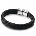 Pikkukuva 6 / 10: Bekvämt PU-Läder Unisex Armband Brun 19CM