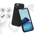 Miniatyrbilde 4 av 11: iPhone 15 PRO MAX - Skyddsskal i Mattbehandlat Stötdämpande Silikon Svart Black