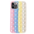 iPhone 12 Pro - Fidget Pop It Silikonskal Rosa-Lila-Gul-Vit