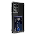 Miniatyrbilde 3 av 4: Samsung Galaxy S21 Ultra - Stilrent Skyddsskal med Korthållare Transparent