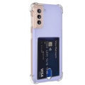 Pikkukuva 10 / 11: Samsung Galaxy S21 Plus - Skal med Kortfack & Mjukt Skärmskydd Transparent