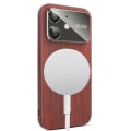 Miniatyrbild 10 av 11: iPhone 11 -  Trätexturerat Magsafe Trådlöst Laddningsskal Brun