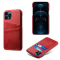 iPhone 15 Pro - Slimmat PU-läderfodral med 2-kortfack Red
