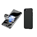 Miniatyrbillede 2 af 11: iPhone SE 2020 - Mattbehandlat Skyddsskal & Mjukt Skärmskydd Svart