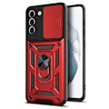 Miniatyrbillede 6 af 11: Samsung Galaxy S22 - Skyddande Armor Skal med Ringhållare Roséguld